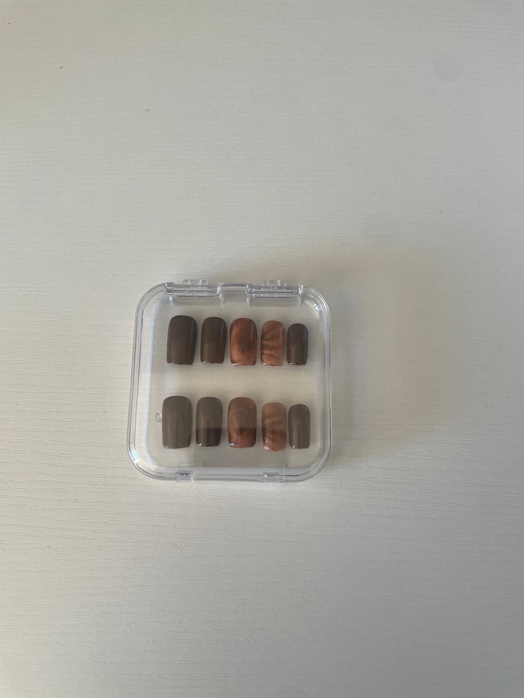 Press on nails-Mocha Marble